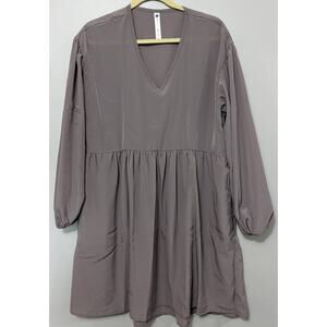 Constant Sol Women's Made In The USA SPF 45 Midi Beige/Gray Dress Size M